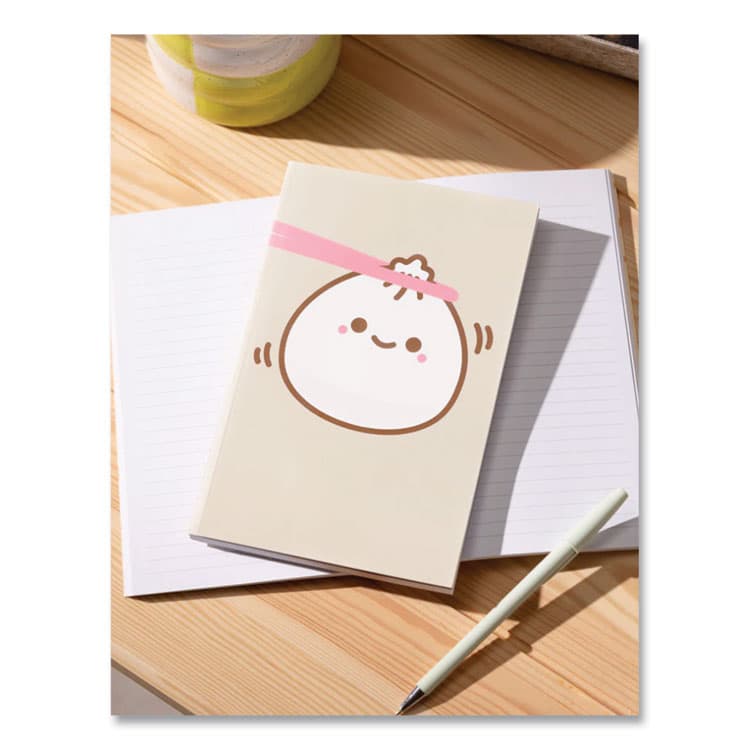 DENIK Smoko Lil B Dumpling Layflat Notebook, 1-Subject, Medium/College Rule, Tan/White/Pink Cover, (72) 8 x 5 Sheets (DNKLFC1887L) thumbnail 4