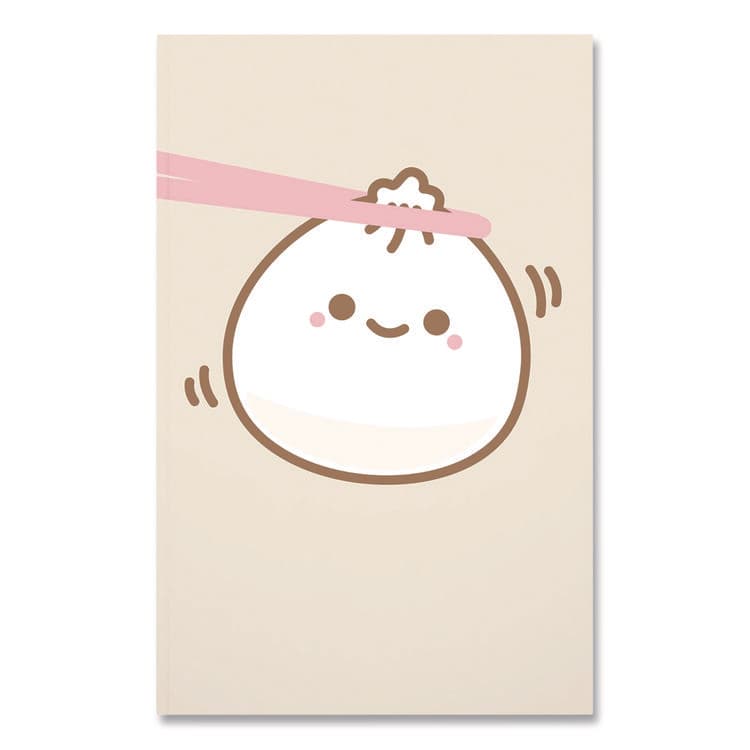 DENIK Smoko Lil B Dumpling Layflat Notebook, 1-Subject, Medium/College Rule, Tan/White/Pink Cover, (72) 8 x 5 Sheets (DNKLFC1887L)