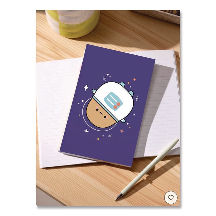 DENIK Smoko Astro Tayto Layflat Notebook, 1-Subject, Medium/College Rule, Blue/White/Tan Cover, (72) 8 x 5 Sheets (DNKLFC1893L) thumbnail 4