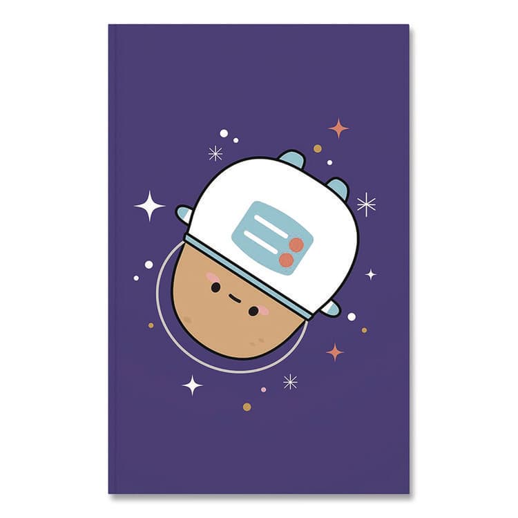 DENIK Smoko Astro Tayto Layflat Notebook, 1-Subject, Medium/College Rule, Blue/White/Tan Cover, (72) 8 x 5 Sheets (DNKLFC1893L)