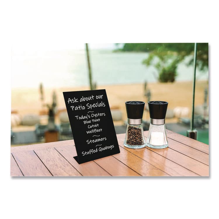 EXCELLO GLOBAL PRODUCTS Tabletop Chalkboard Signs, Black Surface, 4 x 6, 3/Pack (EXOEGPHD0509S) thumbnail 2