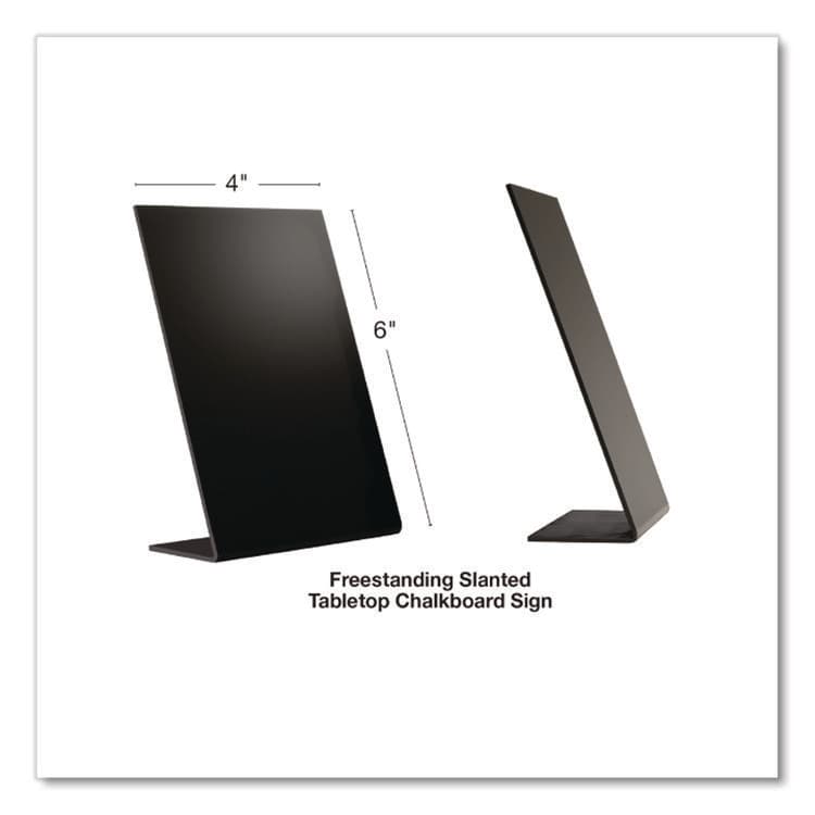 EXCELLO GLOBAL PRODUCTS Tabletop Chalkboard Signs, Black Surface, 4 x 6, 3/Pack (EXOEGPHD0509S) thumbnail 3