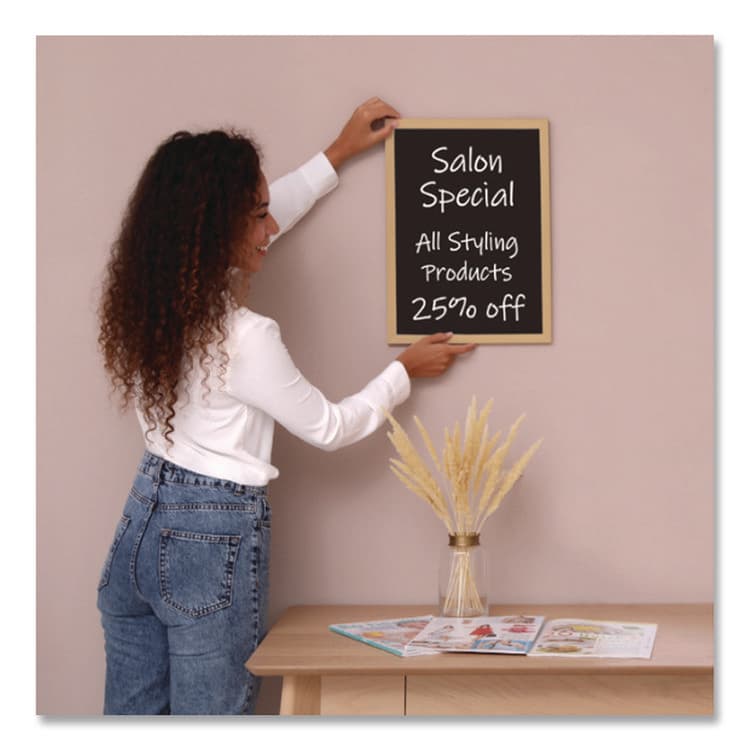 EXCELLO GLOBAL PRODUCTS Chalkboard Sign, Black Surface, Brown Frame, 12 x 16 (EXOEGPHD0514S) thumbnail 4