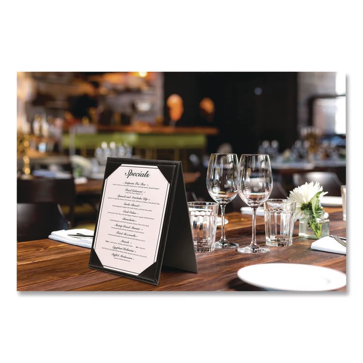 EXCELLO GLOBAL PRODUCTS Table-Top Menu Holder, For 5 x 7 Menus, 5.6 x 7.6 Holder, Black (EXOSPLSMENU5X7A) thumbnail 3