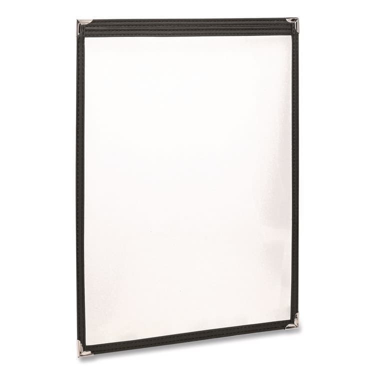 EXCELLO GLOBAL PRODUCTS Menu Holder For 11 x 17 Menus, Portrait Orientation, 11.7 x 18, Clear/Black/Silver (EXOSPLSMENU1117)