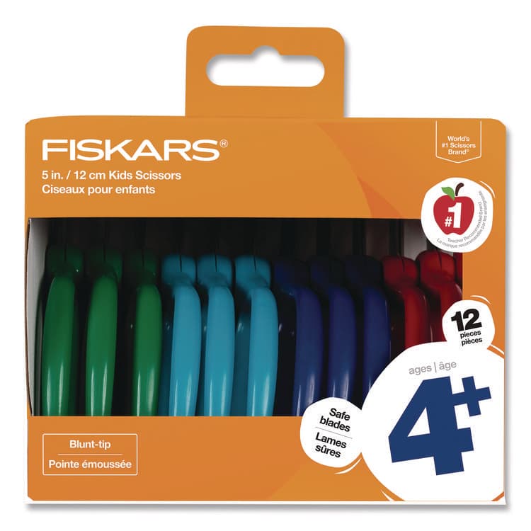 FISKARS MANUFACTURING CORP Kids Scissors Classpack, 5" Long, Straight Assorted Handle Colors, 12/Pack (FSK1067001) thumbnail 2