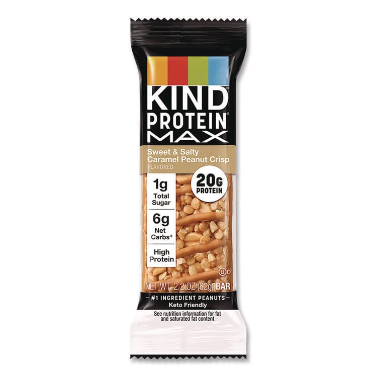 KIND LLC Protein MAX Bar, Sweet and Salty Caramel Peanut Crisp, 2.2 oz Bar, 12/Box (KNDPHW43475) thumbnail 2