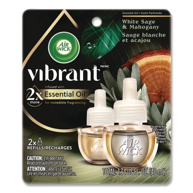 RECKITT BENCKISER Scented Oil Refill, White Sage and Mahogany, 0.67 oz, 2/Pack (RAC6233803137)