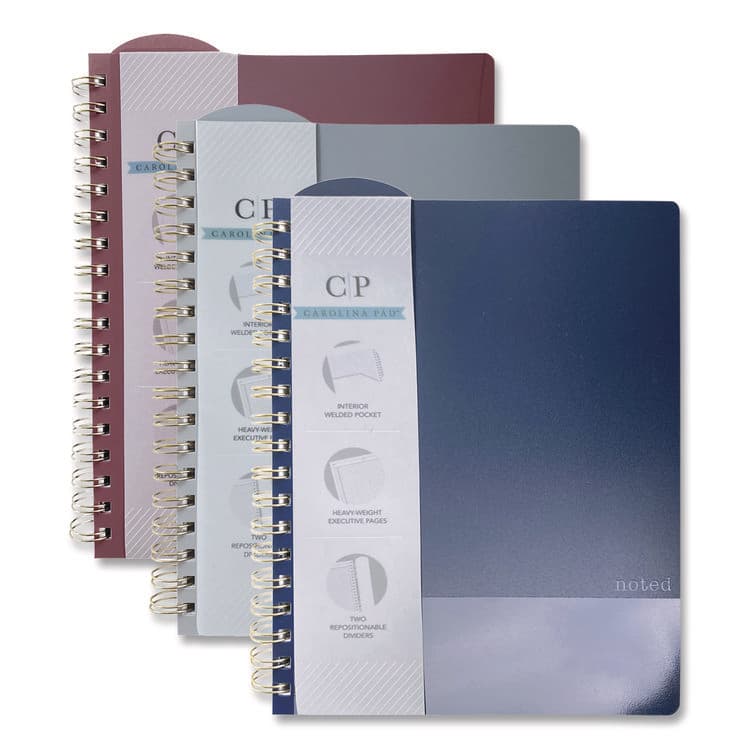 CAROLINA PAD, LLC Noted Neutrals Ideal Notebook, Management Format with Narrow Ruling, Randomly Assorted Cover Colors, (100) 9.5 x 7.35 Sheets (WLB13054)