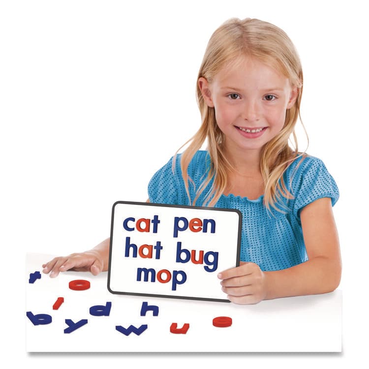 JUNIOR LEARNING Rainbow Lowercase Letters, (2) Alphabet Sets, (2) Extra Vowel Sets, +/- 1.6" Tall, Blue Consonants, Red Vowels, 62 Pieces (JRL196) thumbnail 2