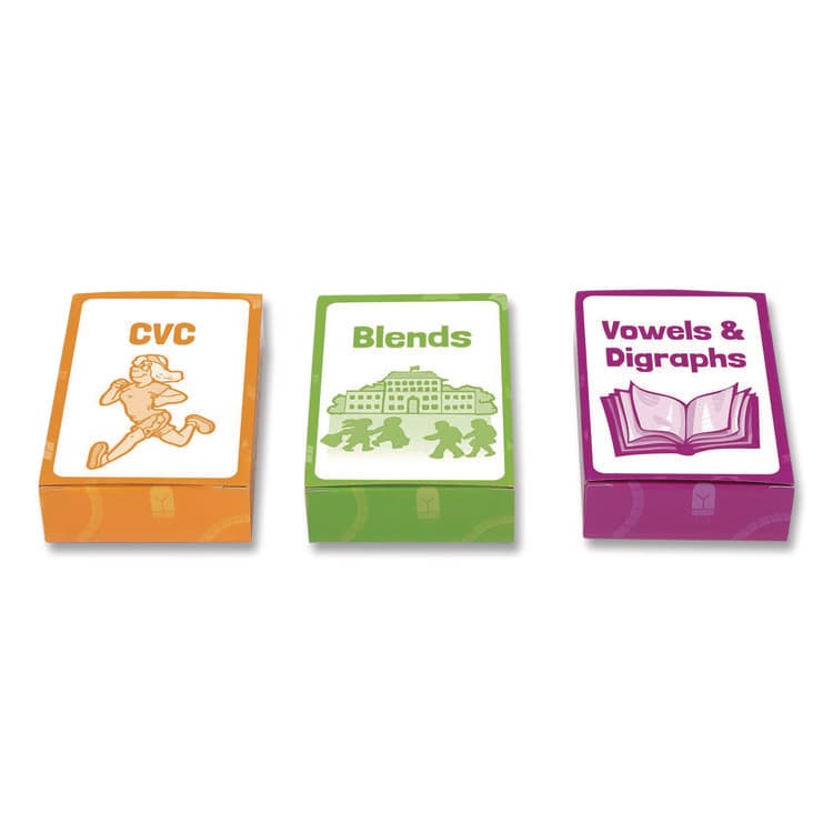 JUNIOR LEARNING Decoding Flashcards: Blend Patterns, CVC Words, Vowels/Digraphs, Grades K to 1, Assorted Colors, 54 Cards/Deck, 3 Decks (JRL211) thumbnail 4