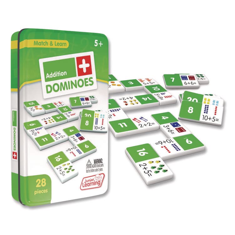 JUNIOR LEARNING Addition Dominoes, 1 to 2 Players, Grades K to 2, 28 Pieces (JRL481) thumbnail 3