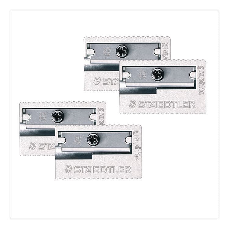 STAEDTLER, . Handheld Manual Pencil Sharpener, 2.95 x 4.72 x 0.79, Gray/Silver, 4/Pack (STD510581BKA6) thumbnail 3