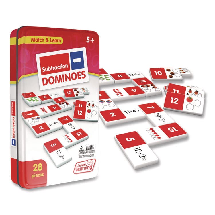 JUNIOR LEARNING Subtraction Dominoes, 1 to 2 Players, Grades K to 5, 28 Pieces (JRL482) thumbnail 4