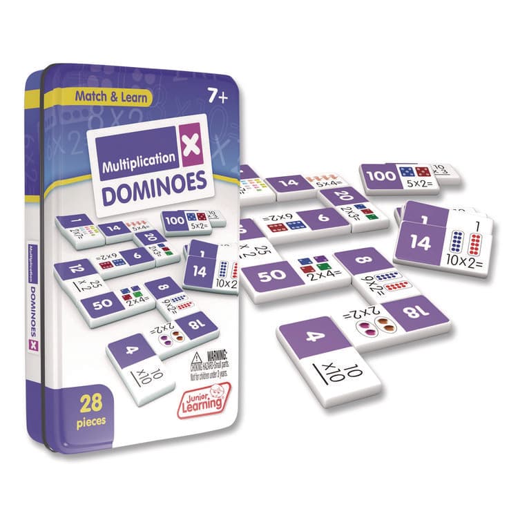 JUNIOR LEARNING Multiplication Dominoes, 1 to 2 Players, Grades 2 to 4, 28 Pieces (JRL483) thumbnail 4