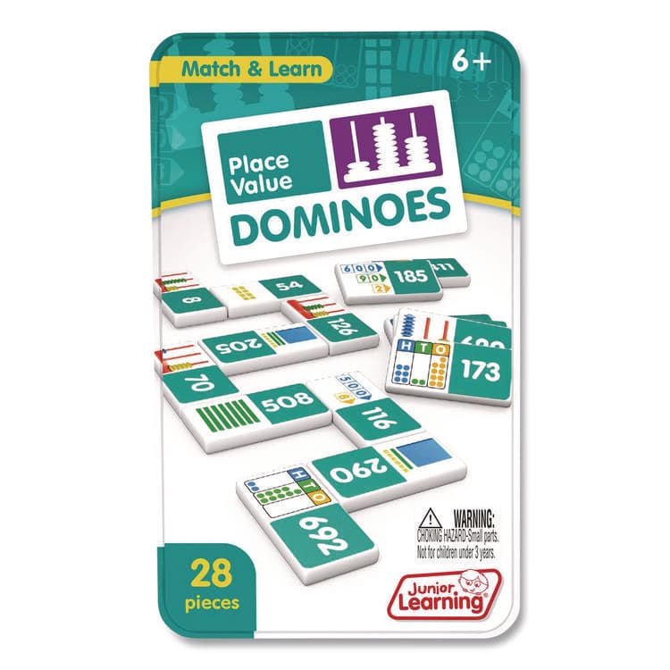 JUNIOR LEARNING Place Value Dominoes, 1 to 2 Players, Grades 1 to 7, 28 Pieces (JRL489)