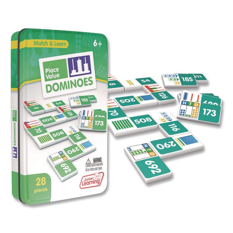 JUNIOR LEARNING Place Value Dominoes, 1 to 2 Players, Grades 1 to 7, 28 Pieces (JRL489) thumbnail 4