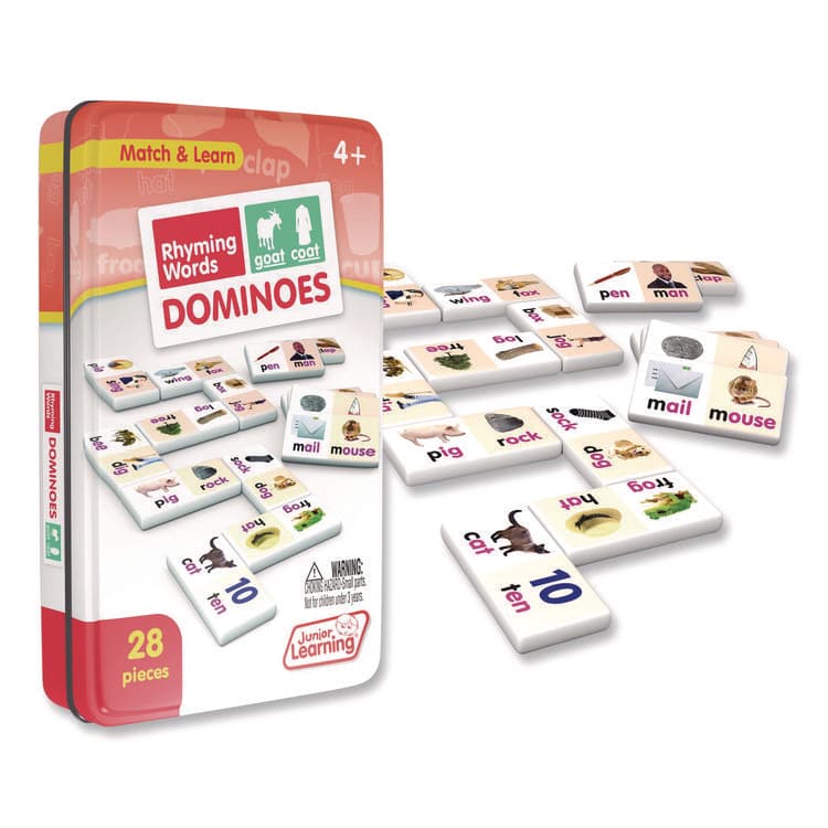 JUNIOR LEARNING Rhyming Words Dominoes, 1 to 2 Players, Grades Pre-K to 5, 28 Pieces (JRL490) thumbnail 4