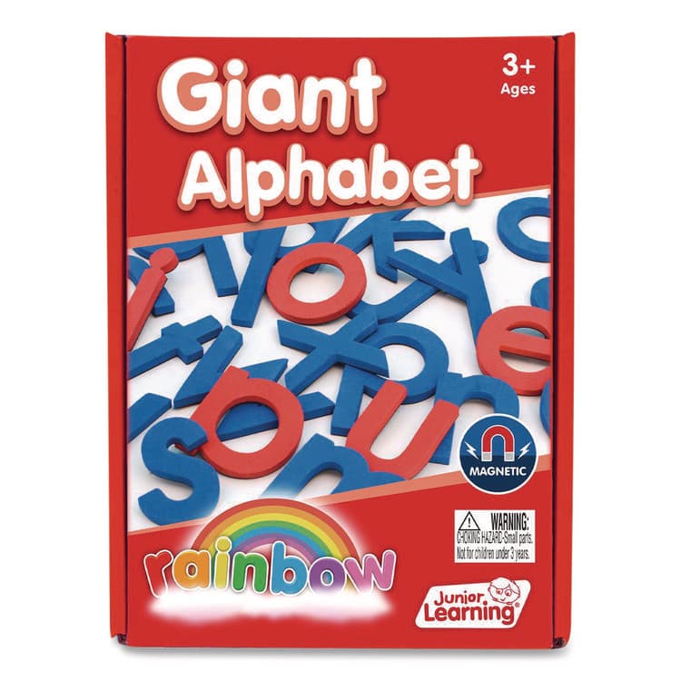 JUNIOR LEARNING Rainbow Giant Alphabet, Lowercase Letters, +/- 3" Tall, Blue Consonants, Red Vowels, 26 Pieces (JRL606)