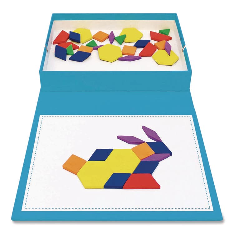 JUNIOR LEARNING Rainbow Pattern Blocks, Pre-K, 100 Pieces (JRL613) thumbnail 2