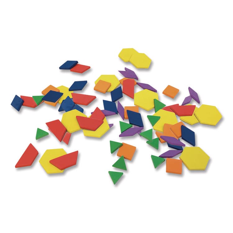 JUNIOR LEARNING Rainbow Pattern Blocks, Pre-K, 100 Pieces (JRL613) thumbnail 4