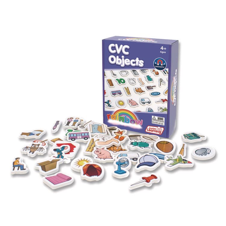 JUNIOR LEARNING Rainbow CVC Objects, +/- 1.6" Tall, Assorted Objects and Object Colors, White Background, 40 Pieces (JRL641) thumbnail 2