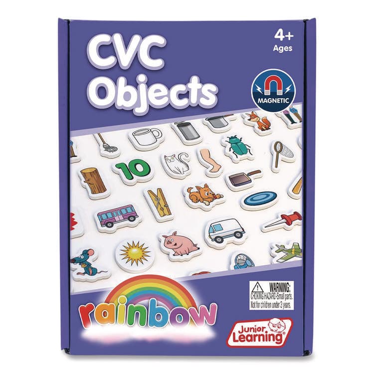 JUNIOR LEARNING Rainbow CVC Objects, +/- 1.6" Tall, Assorted Objects and Object Colors, White Background, 40 Pieces (JRL641) thumbnail 3