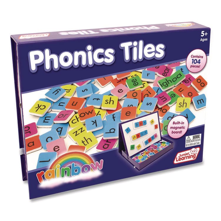 JUNIOR LEARNING Rainbow Phonics Tiles, Grades K to 2, 104 Pieces (JRL654)
