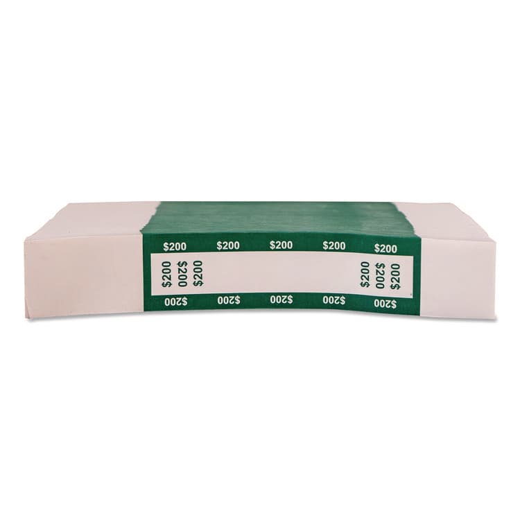 CONTROLTEK Currency Straps, Self-Adhesive, Twos, $200 Strap, Green/White, 1,000/Pack (CNK560017)