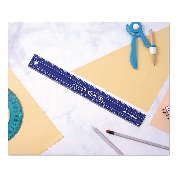 STANLEY BOSTITCH Lockermate Flexi Ruler, Standard/Metric, 12" Long, Blue (LCK01137BLUE) thumbnail 3