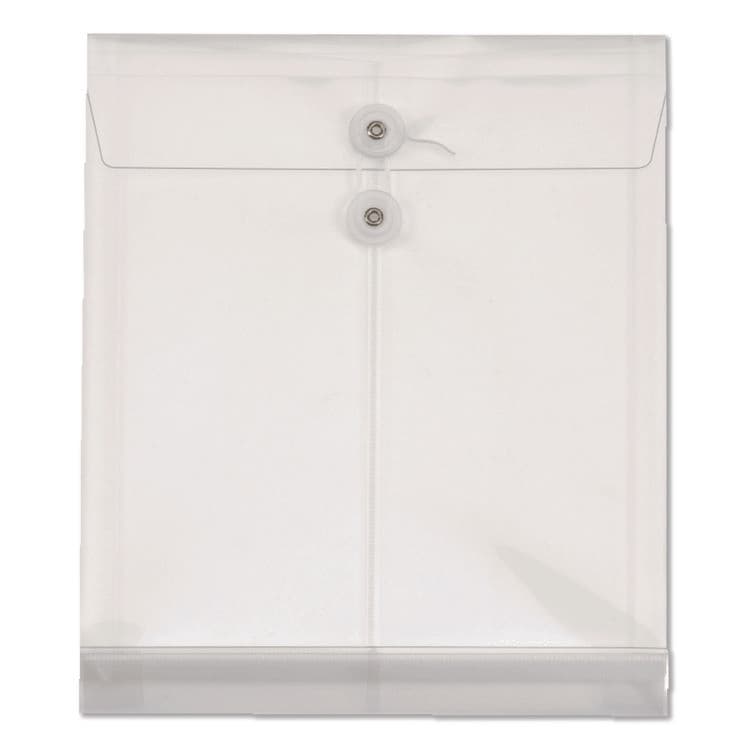 TOPS BUSINESS FORMS Poly Document File, String and Button Closure, 9.75" w, Clear, 5/Pack (PFX89520)