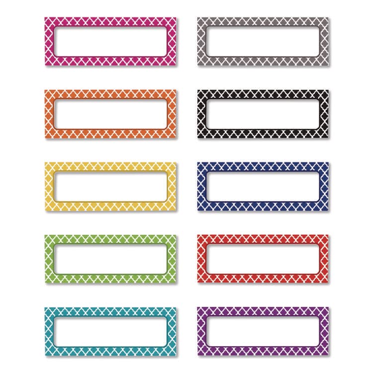TEACHER CREATED RESOURCES Moroccan Magnetic Labels, 10 Assorted Colors, 2.5" x 1", 30/Pack (TCR20684) thumbnail 2