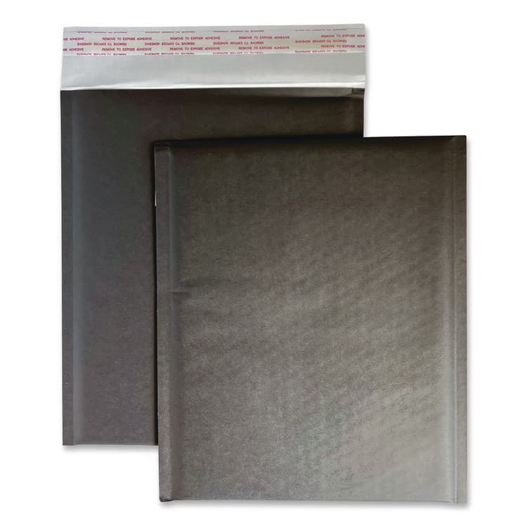 HAPPY MAIL DESIGNER SHIPPING Self-Sealing Bubble Mailer, 8.5 x 11, Black, 12/Pack (WLB245156) thumbnail 2