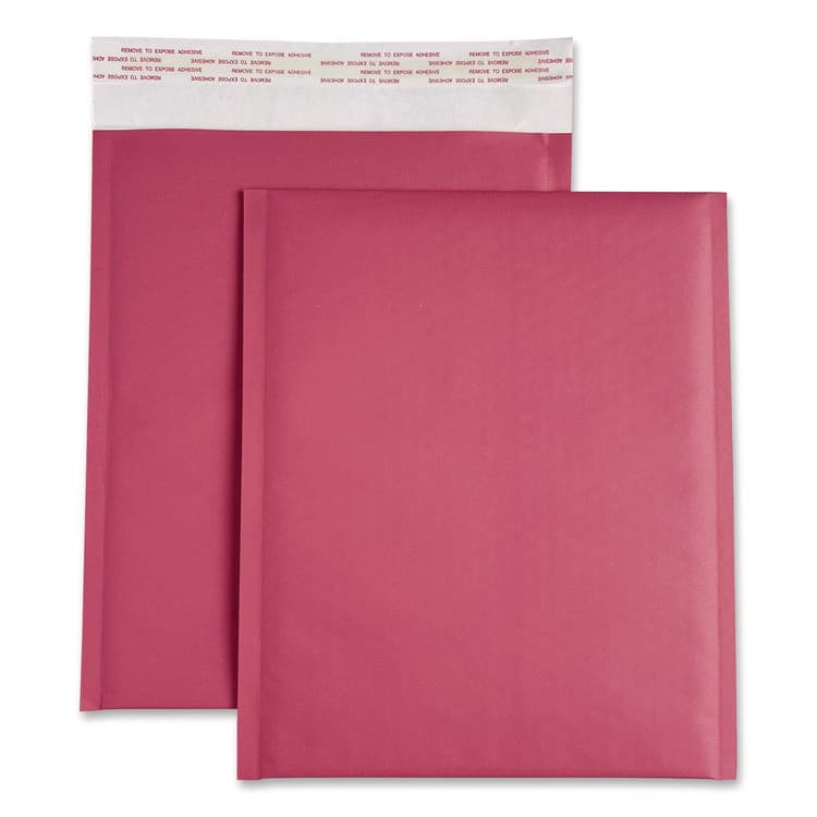 HAPPY MAIL DESIGNER SHIPPING Self-Sealing Bubble Mailer, 8.5 x 11, Pink, 12/Pack (WLB245158) thumbnail 2