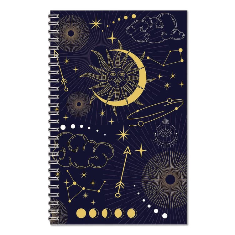 HOUSE OF DOOLITTLE Recycled Non-Dated Monthly/Weekly Planner, Celestial, Blue/Gold Cover, Undated (HOD212144) thumbnail 4