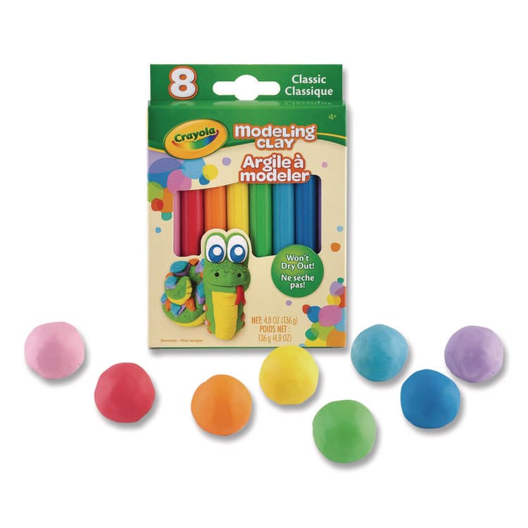 BINNEY & SMITH / CRAYOLA Modeling Clay Assortment, Blue/Green/Light Blue/Orange/Pink/Purple/Red/Yellow, 4.8 oz (CYO570312) thumbnail 2