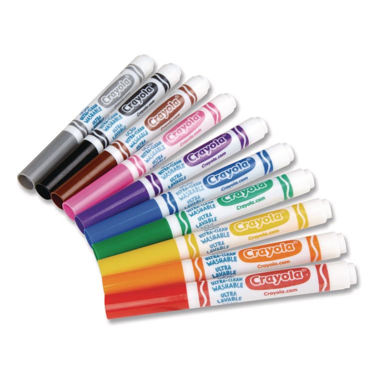 BINNEY & SMITH / CRAYOLA Ultra-Clean Washable Markers, Broad Bullet Tip, Assorted Colors, 10/Pack (CYO587851) thumbnail 3