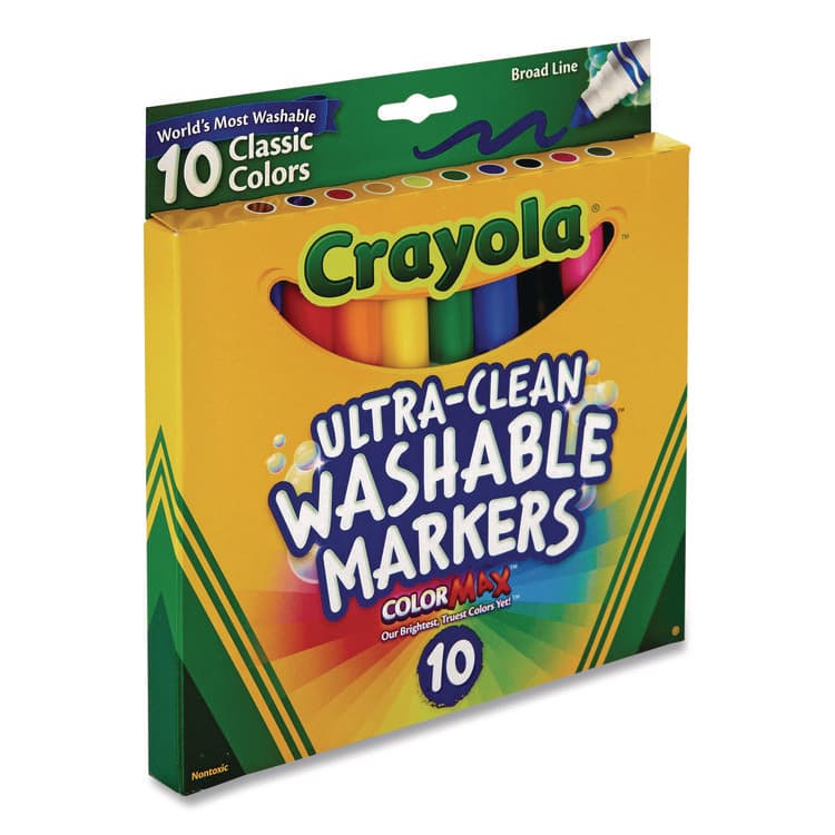 BINNEY & SMITH / CRAYOLA Ultra-Clean Washable Markers, Broad Bullet Tip, Assorted Colors, 10/Pack (CYO587851) thumbnail 4