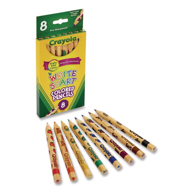 BINNEY & SMITH / CRAYOLA Write Start Colored Pencils, 5.33 mm, Assorted Lead and Barrel Colors, 8/Box (CYO684108) thumbnail 4