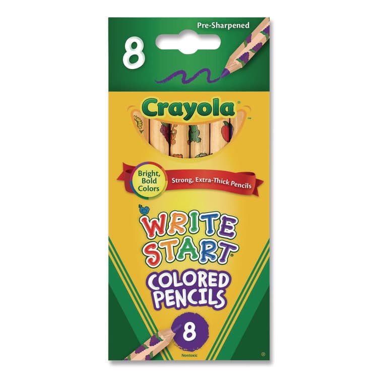 BINNEY & SMITH / CRAYOLA Write Start Colored Pencils, 5.33 mm, Assorted Lead and Barrel Colors, 8/Box (CYO684108)
