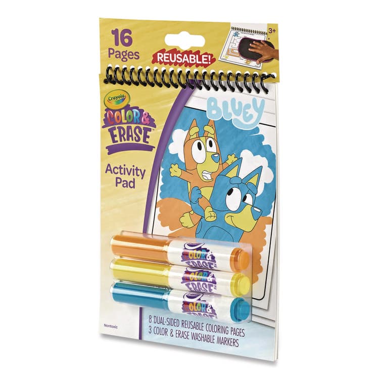 BINNEY & SMITH / CRAYOLA Bluey Color and Erase Reusable Activity Pad, Includes Three Markers, Ages 3 and Up, 16 Pages (CYO811531) thumbnail 3