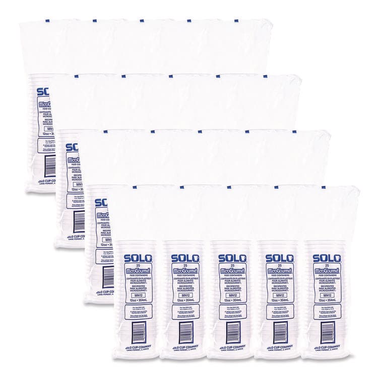 DART MicroGourmet Food Containers, 12 oz, 4.68" Diameter x 2.25"h, Clear, Plastic, 500/Carton (DCCMN120100) thumbnail 3