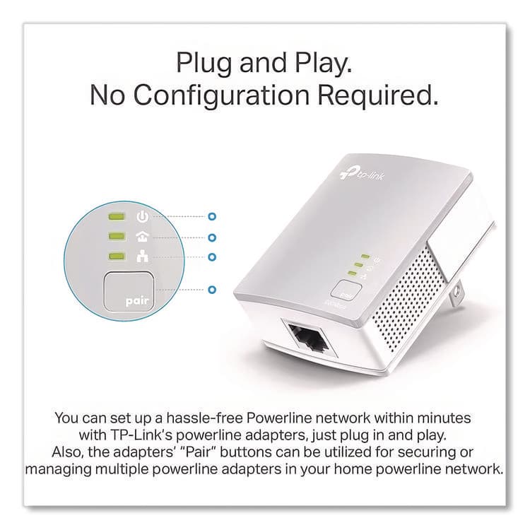 TP LINK USA TL-PA4010KIT AV600 Powerline Starter Kit, 1 Port (TPLTLPA4010KIT) thumbnail 3