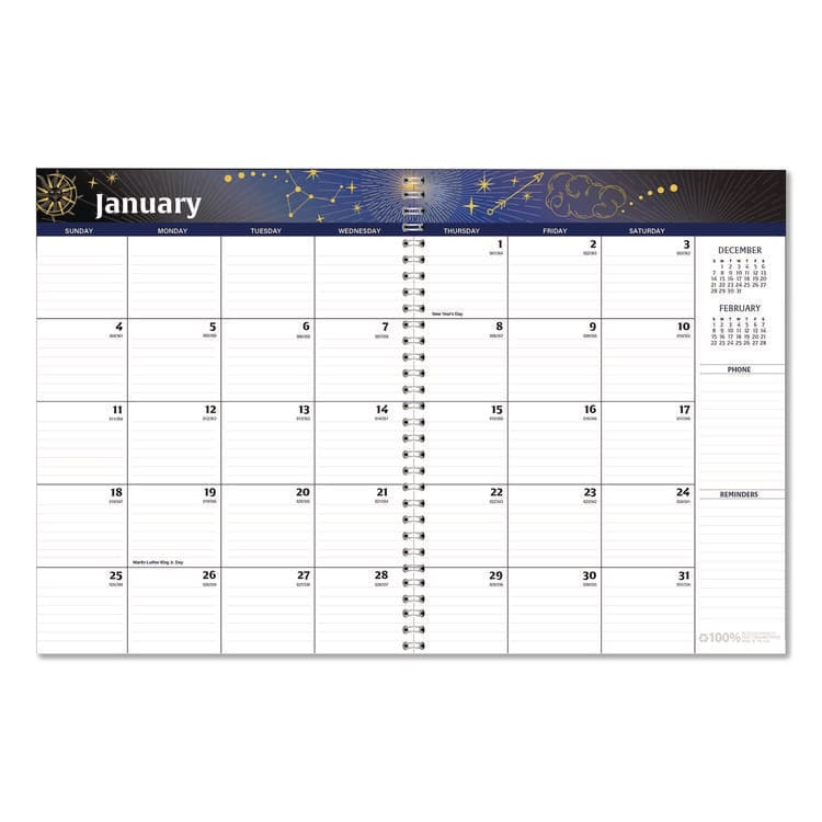 HOUSE OF DOOLITTLE Recycled Stargazer Monthly Planner, Stargazer Artwork, 11 x 7, Black Cover, 13-Month (Dec to Dec): 2026 (HOD21602) thumbnail 2