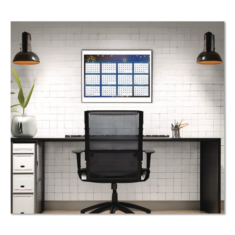 HOUSE OF DOOLITTLE Recycled Stargazer Laminated Wall Planner, Celestial Artwork, 24 x 37, White/Blue/Gold Sheets, 12-Month (Jan to Dec): 2026 (HOD3971) thumbnail 4