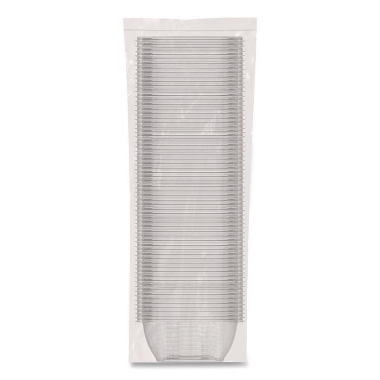 DART Square Plastic Bowls, 12 oz, 8.5 x 8.5 x 2.64, Clear, Plastic, 63 Bowls/Sleeve, 8 Sleeves/Carton (DCCC12SB) thumbnail 4