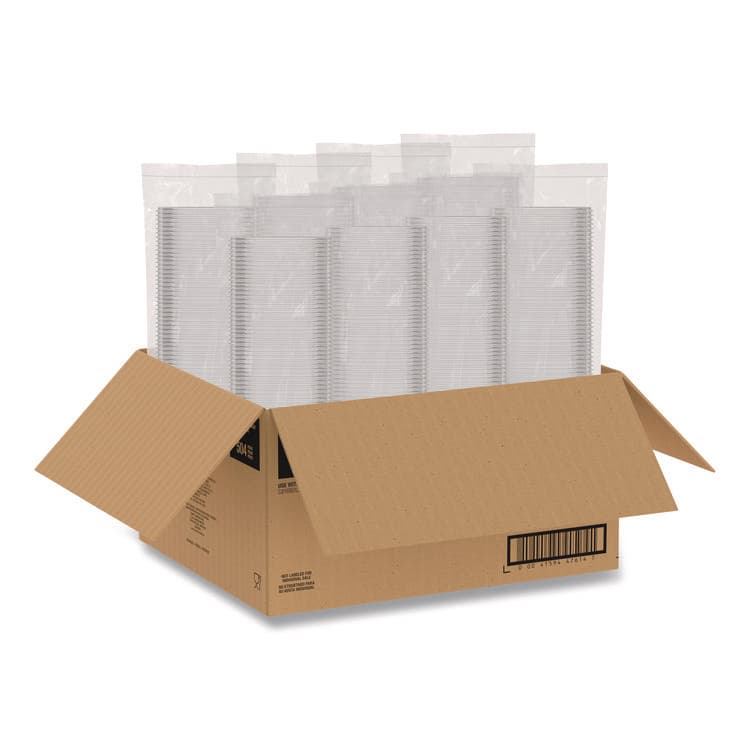 DART Square Plastic Bowls, 16 oz, 8.5 x 8.5 x 1.96, Clear, Plastic, 63 Bowls/Sleeve, 8 Sleeves/Carton (DCCC16SB) thumbnail 3