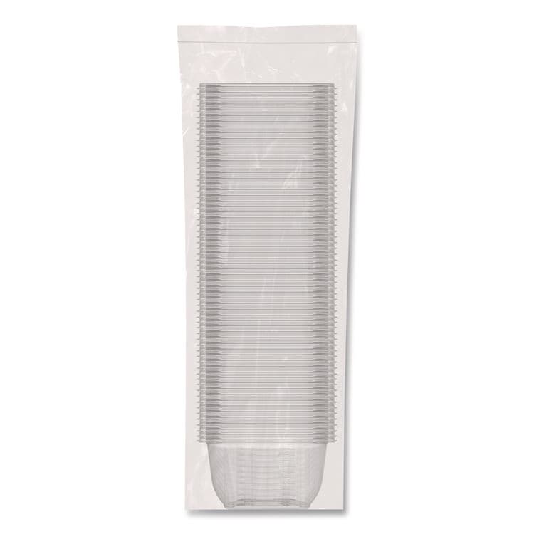 DART Square Plastic Bowls, 16 oz, 8.5 x 8.5 x 1.96, Clear, Plastic, 63 Bowls/Sleeve, 8 Sleeves/Carton (DCCC16SB) thumbnail 4