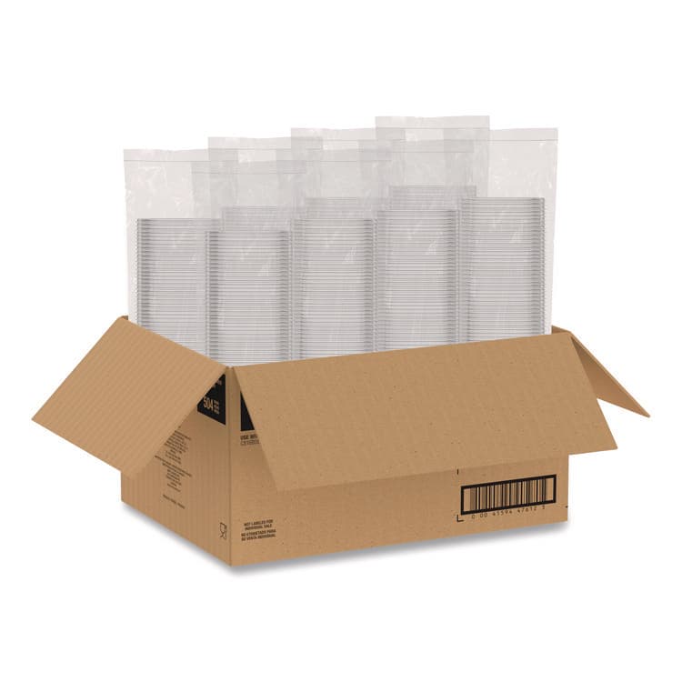 DART Square Plastic Bowls, 8 oz, 8.5 x 8.5 x 1.51, Clear, Plastic, 63 Bowls/Sleeve, 8 Sleeves/Carton (DCCC8SB) thumbnail 3