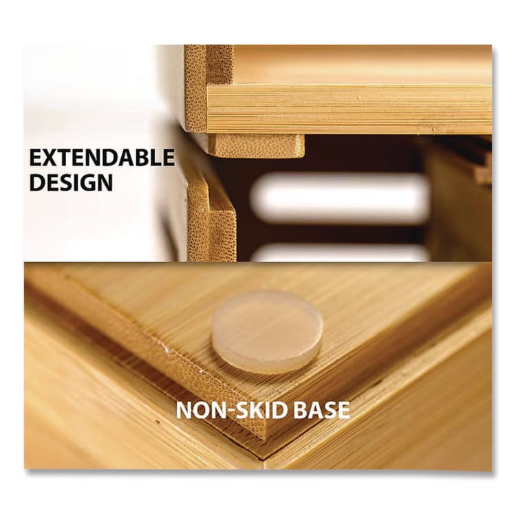 OFFICEMATE INTERNATIONAL CORP. Bamboo Magazine File, 14.09 x 14.41 x 14.41, Brown (OIC71006) thumbnail 4